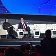 US Treasury Secretary Steven Mnuchin (R) takes part in a panel discussion during the Future Investment Initiative forum at the King Abdulaziz Conference Centre in Riyadh on Wednesday