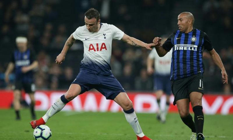 Dimitar Berbatov played for Tottenham in an exhibition game against an Inter Milan veterans team containing Mikael Silvestre in March. Berbatov scored