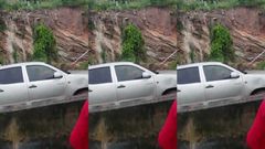 Ayi Mensah - Aburi road: rocks fall from mountain onto road