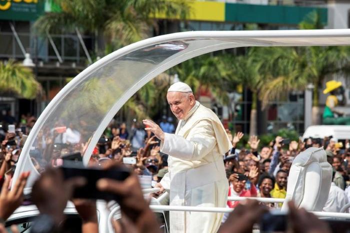 The pope is in Mozambique as the start of a three-nation African tour
