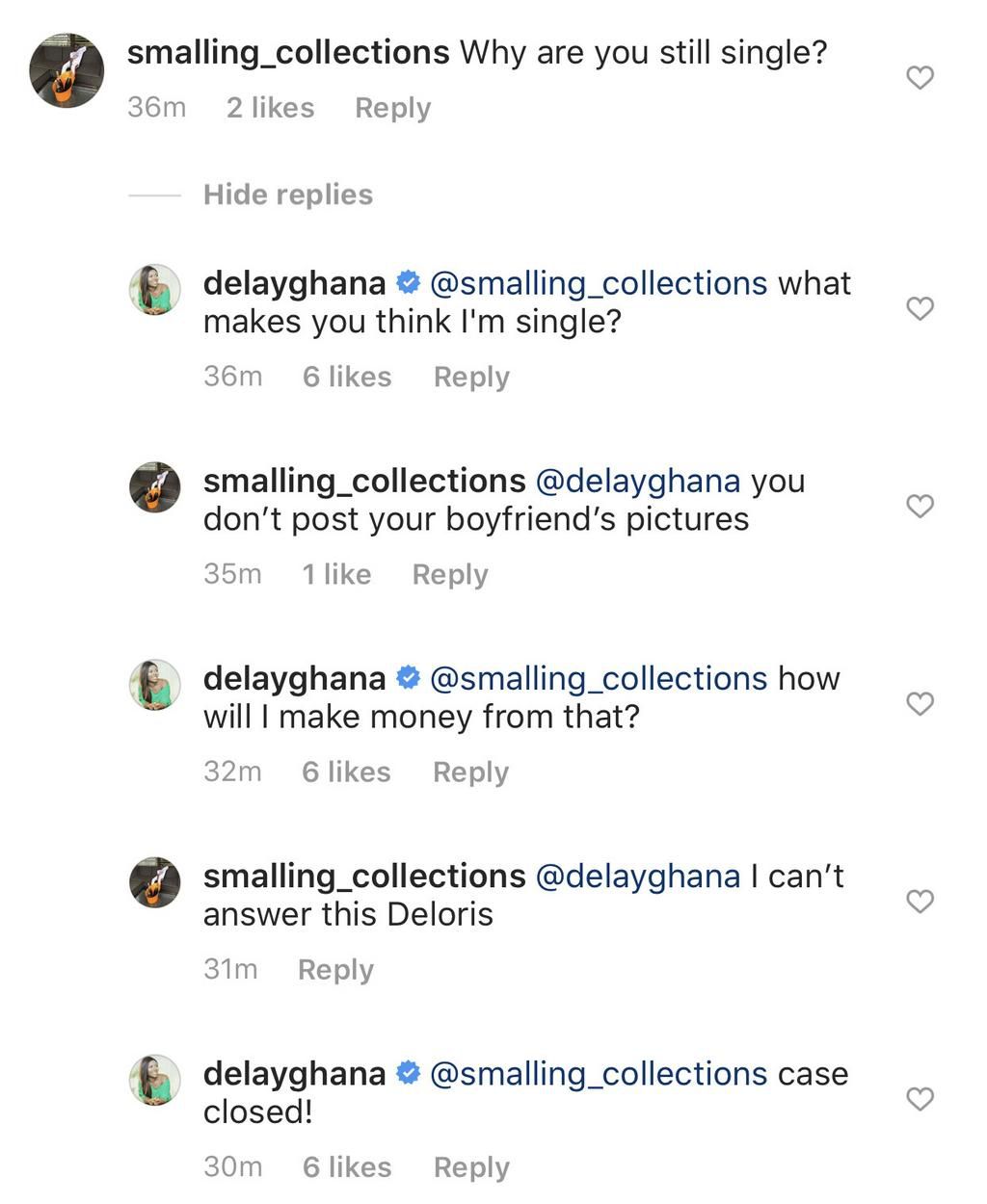 What makes you think I’m single - Delay blasts fan