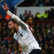Liverpool defender Andrew Robertson celebrates the equaliser at Aston Villa