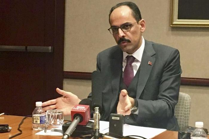 Turkish presidency spokesman Ibrahim Kalin said Washington should use its influence to ensure an orderly pullout of Kurdish forces from the border area