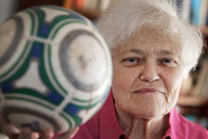 Baerbel Wohlleben, first German women's football champion and first woman winning the award "goal of the month" in 1974