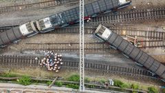 Three carriages left the tracks and were zigzagged across the rails near Hung Hom station in Kowloon