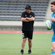 All Blacks coach Steve Hansen oversees a training session in Japan ahead of their opening match against South Africa on Saturday