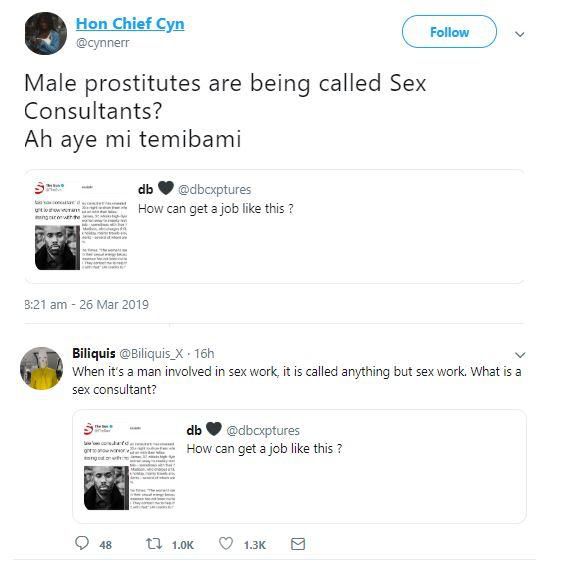 Outrage as male sex workers are referred to as “sex consultants”, while females are called prostitutes