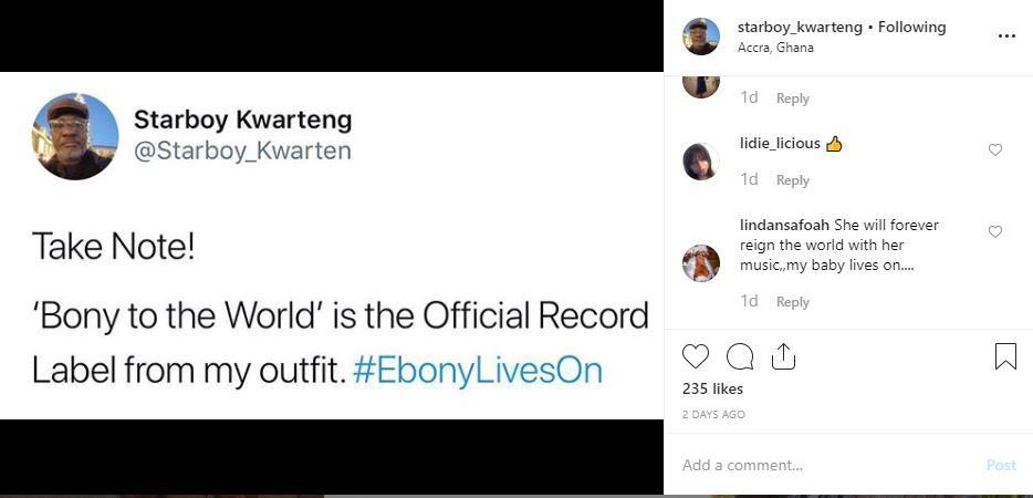 Starboy Kwarteng's new record label