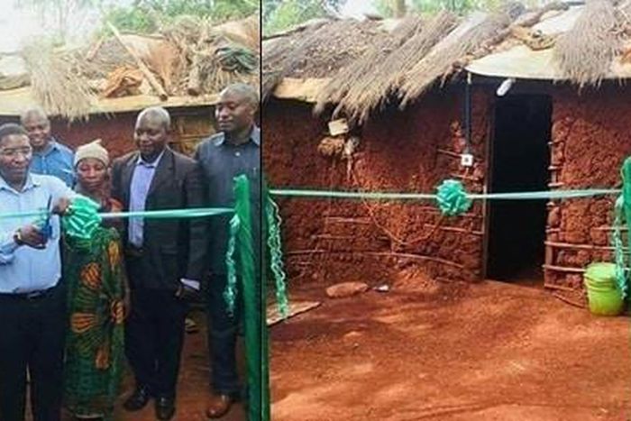 Politician reportedly commissions mud house he has built for poor widow