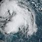 A satellite image of tropical storm Humberto on September 15, 2019