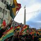 People rally in the streets of Bolivia's capital after their president stood down on November 10, 2019