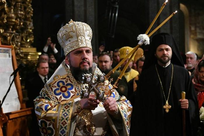 Metropolitan Yepifaniy is enthroned as head of the independent Ukrainian Orthodox Church in February 2019