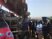 Wrecked accident bus