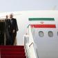 Iran's President Hassan Rouhani spoke to reporters at Mehrabad airport, en-route Monday for the UN General Assembly in New York