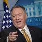 US Secretary of State Mike Pompeo smiles as he takes questions at the White House following the surprise departure of John Bolton as national security advisor