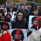 Protesters in front of the Polish parliament