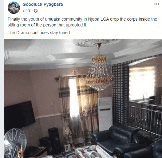 Angry youth dump decomposed dead bodies in the sitting room of a man who supervised their exhumation