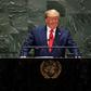 US President Donald Trump is seen here addressing the UN General Assembly in September 2019 -- the United States is one of the dozens of countries behind on their UN dues