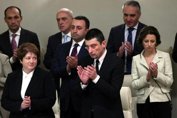 Gakharia, foreground, is detested by Georgia's opposition for overseeing a security operation against anti-Russia protests in June