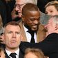 Patrice Evra with Alex Ferguson at the Man Utd v PSG first leg
