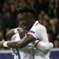 Tammy Abraham celebrates after scoring for Chelsea in their Champions League win in Lille on Wednesday