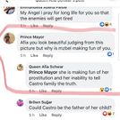 Screenhot of Afia Schwarzenegger's comment