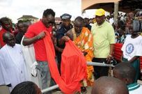 Essien constructed a water bore hole in his hometown