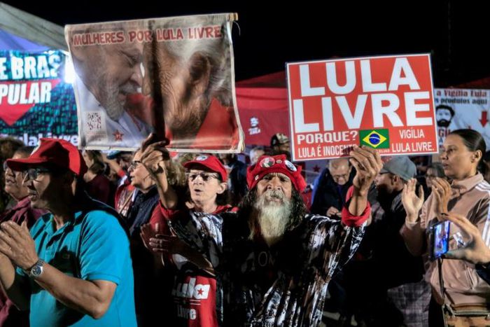 Supporters of Brazil's ex-president Luiz Inacio Lula da Silva, photographed on August 7, 2019