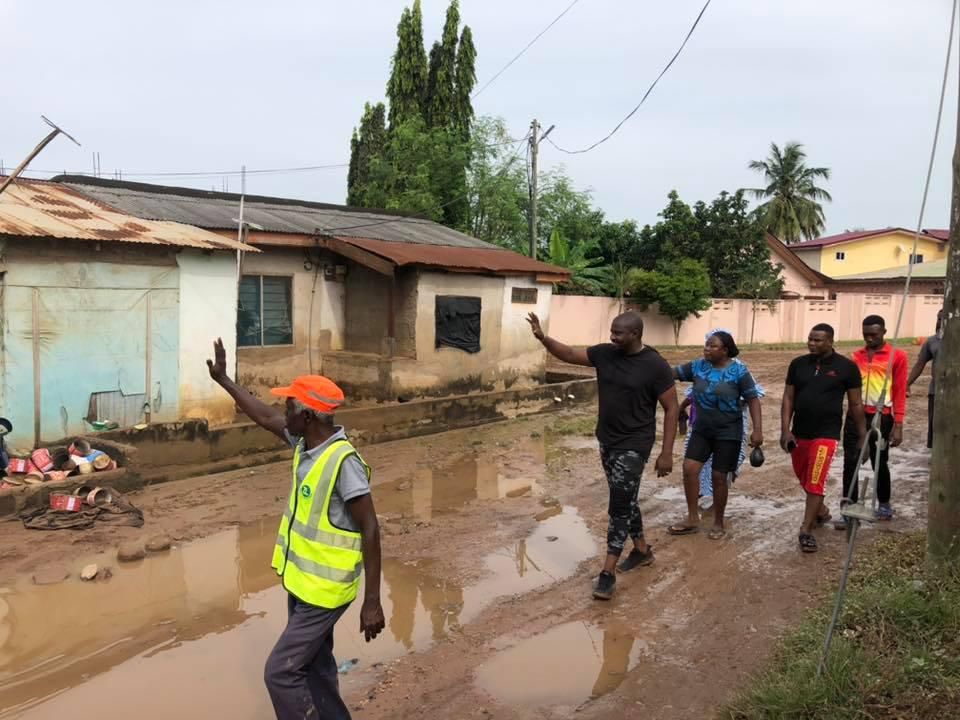 John Dumelo tours flooded communities in Ayawaso West Wuogon