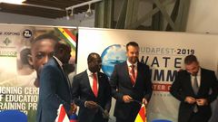 Dr Joseph Siaw Agyepong after Signing the Agreement in Budapest