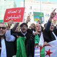 Lawyers take part in a demonstration demanding the independence of the judiciary system in Algiers on October 24, 2019