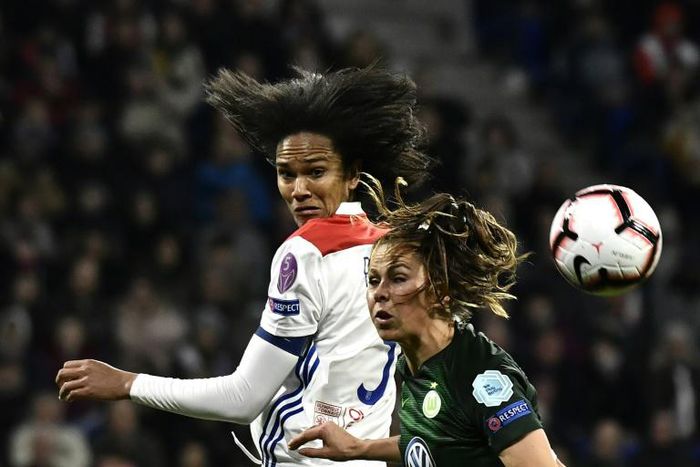 Lyon's captain Wendie Renard scored her eighth goal of the campaign