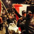 Anti-government demonstrators in Baghdad's Tahrir Square late Thursday