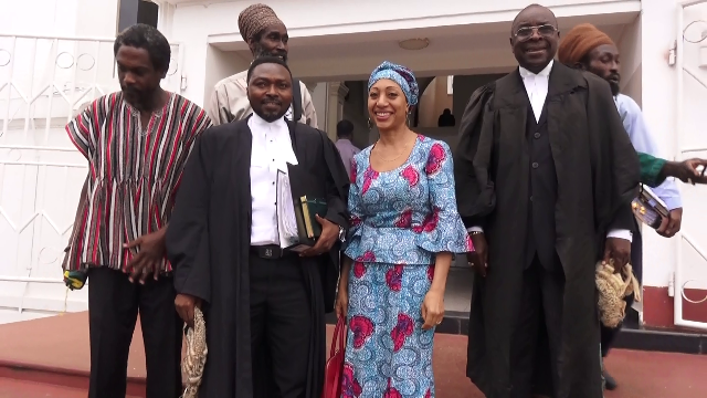 George Tetteh Wayoe Esq. with Samia Nkrumah, chairperson of the CPP and Bright Akwetey Esq.