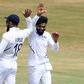 Ravindra Jadeja (right) celebrates with captain Virat Kohli after the dismissal of South Africa's Aiden Markram