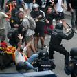 Thousands of protesters followed an online call to march in the airport after the convictions were announced