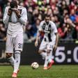 Juventus forward Federico Bernardeschi reacts after his side's first Serie A defeat of the season to Genoa