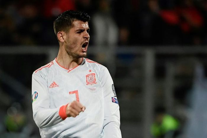 Alvaro Morata scored both goals as Spain won in Malta