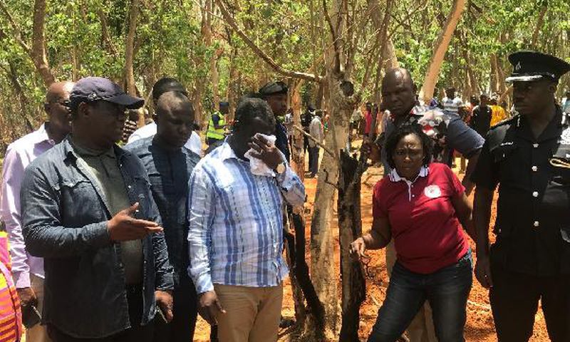 Kwaku Ofori Asiamah wept uncontrollably at the mass burial site