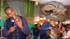 Pastor kills dog and eats the raw meat during church service