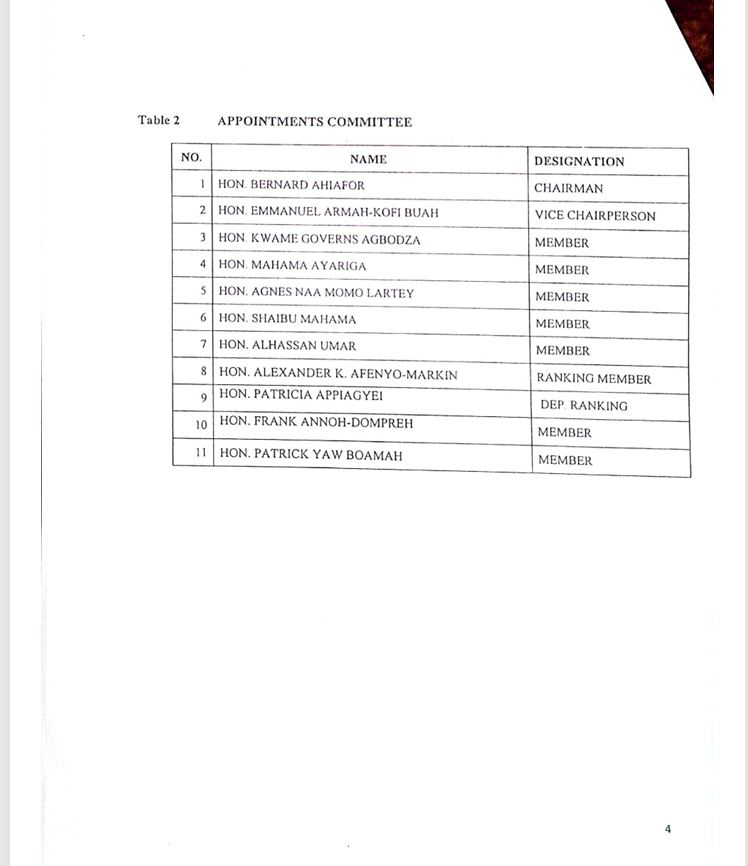 Here are the MPs on the appointments committee to vet Mahama’s ministerial nominees