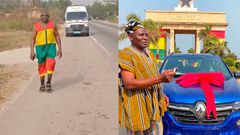Man, 65, who walked from Kumasi to Accra to honour President Mahama gets car, other gifts