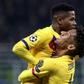 Seventeen-year-old Barcelona forward Ansu Fati (Top) celebrates after becoming the youngest player to score in the Champions League.