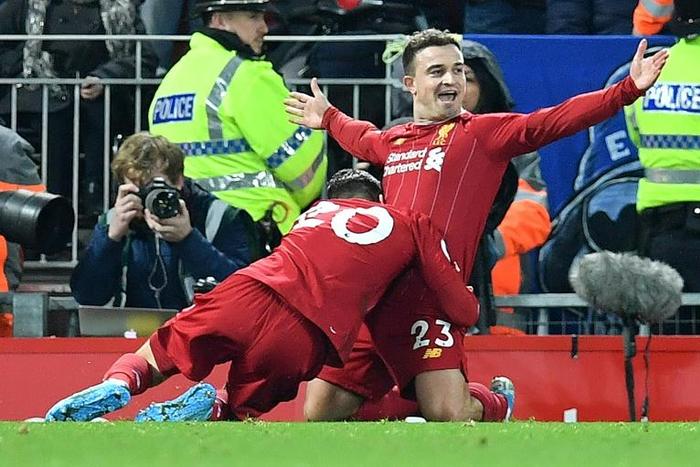 Shaq attack: Xherdan Shaqiri (right) scored on his first start of the season for Liverpool