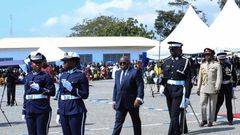 Nana Addo with police officers