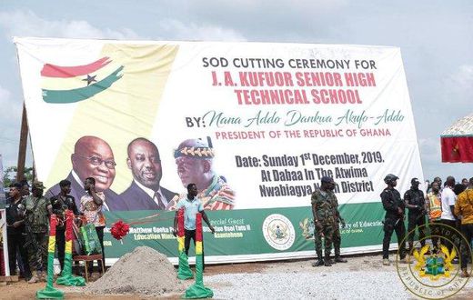 Akufo-Addo cuts sod for construction of SHS named after J.A Kufour