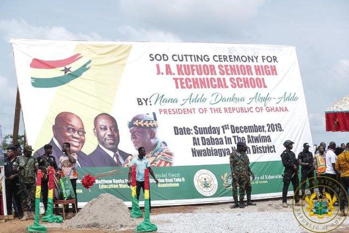 Akufo-Addo cuts sod for construction of SHS named after J.A Kufour