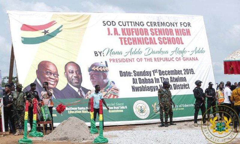 Akufo-Addo cuts sod for construction of SHS named after J.A Kufour