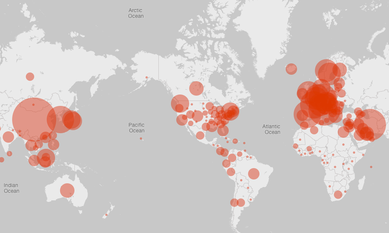 Bing coronavirus map