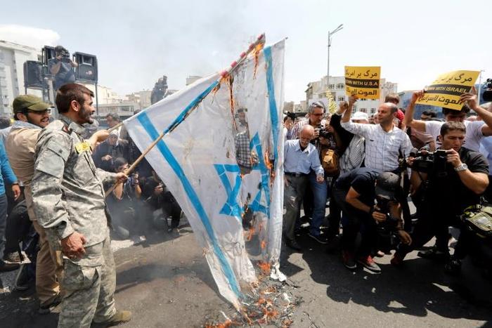 The burning of the Israeli flag to chants of 'Death to Israel' has been a mainstay of demonstrations in Iran since the Islamic revolution of 1979